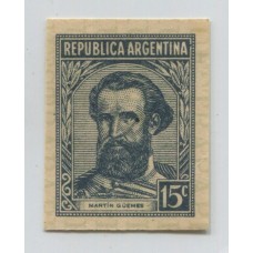 ARGENTINA 1942 GJ 872 GENERAL GUEMES PROCERES Y RIQUEZAS 1 ENSAYO EN PAPEL PARA MUESTRAS